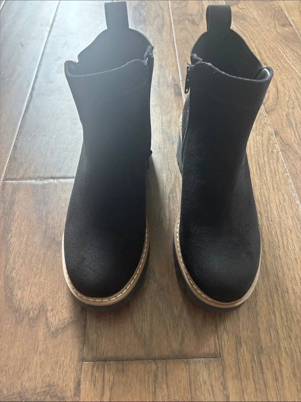 Black Suede Women's Ankle Boots - Classic Chelsea Style